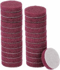 HARFINGTON 24pcs Scrubber Scouring Pads 400 Grits 2 Inch Drill Power Brush Hoop and Loop Surface Conditioning Disc Drill Scuffing Disc Scrub Pads for Home Kitchen Cleaning, Red