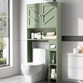Meilocar 65.4" Over the Toilet Storage Cabinet, 29.1" Wide Bathroom Organizer with Toilet Paper Holder & Adjustable Shelf, Freestanding Space Saving Cabinet for Apartment, Laundry, Green