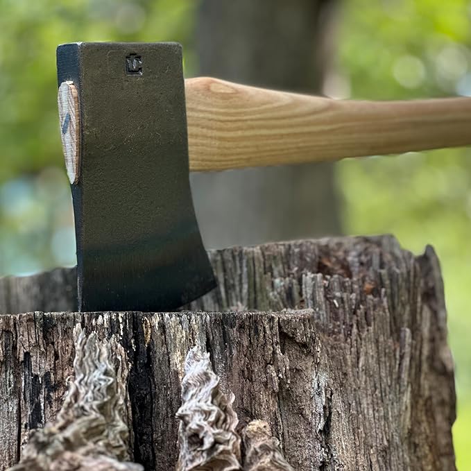 COUNCIL TOOL Boy's Axe - 2.25 lbs Dayton Pattern Axe with 24" Curved Hickory Handle & Drop Forged Steel Head - SU22B24C