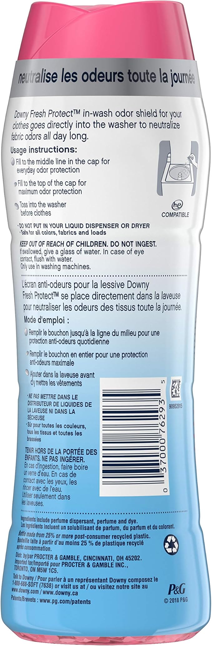 Downy Fresh Protect Laundry Scent Booster Beads for Washer with Febreze Odor Defense, April Fresh, 10 oz, 4 Count