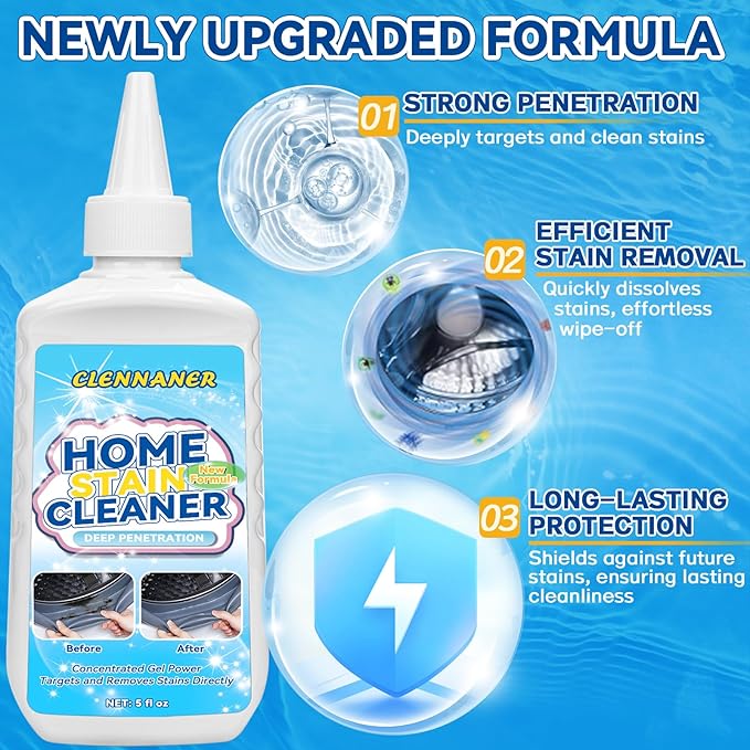 Home Cleaning Gel, 2 Pack Household Washing Machine Cleaner for Washing Machine, Refrigerator Strips, Grout Cleaner Best for Home Sink, Kitchen, Showers