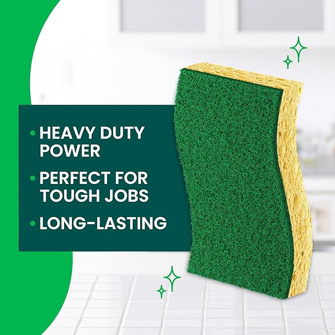 Scotch-Brite Heavy Duty Scrub Sponges, For Washing Dishes and Cleaning Kitchen, 12 Scrub Sponges