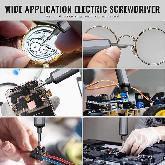 Mini Electric Screwdriver, 3.7V Precision Screwdriver Set Cordless Screwdriver Rechargeable 72 In 1 Magnetic Bit Repair Tech Tool Kit for Electronics Computer Phone Laptop Camera RC Car Watch Glasses