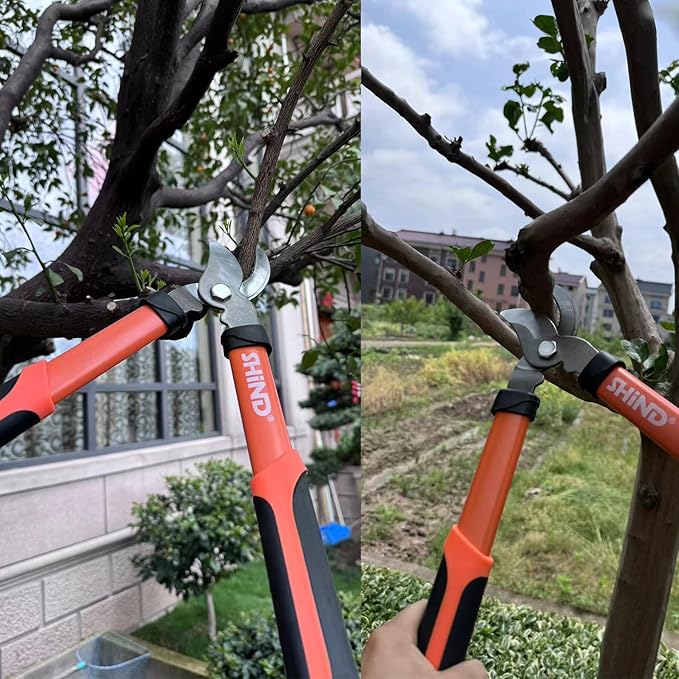 SHIND Lopper Heavy Duty Branch Cutter Tree Clippers with Compound Action, Chops Thick Branch Ease, Garden Loppers Pruning, 15 Inch Tree Trimmer with 1.6” Clean Cut Capacity (15 Inch）