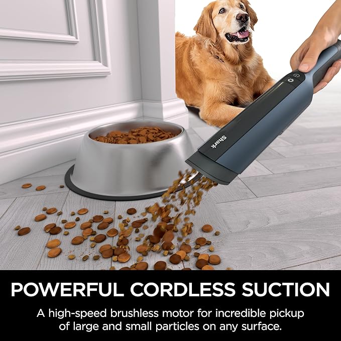 Shark WV410BL WANDVAC Cordless Hand Vacuum, Ultra-Lightweight & Portable with Powerful Suction & Tools for Pets, Designed for Car & Home, Dark Blue (Renewed)