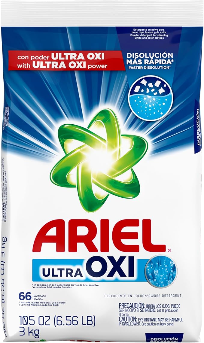 Ariel Ultra Oxi Powder Laundry Detergent, Original Scent, 105 oz, 66 Loads