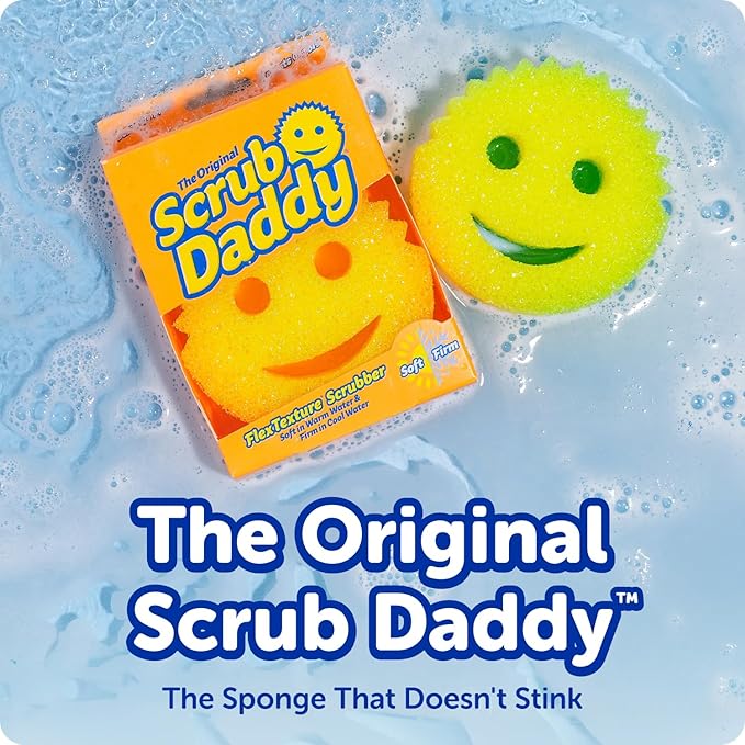 Scrub Daddy Scratch-Free Multipurpose Kitchen Sponges - Bulk Dish Sponges for Kitchen, Bathroom, Household Cleaning & More - Made with BPA-Free Polymer Foam (5 Count)