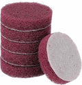 HARFINGTON 6pcs Scrubber Scouring Pads 400 Grits 2 Inch Drill Power Brush Hoop and Loop Surface Conditioning Disc Drill Scuffing Disc Scrub Pads for Home Kitchen Cleaning, Red