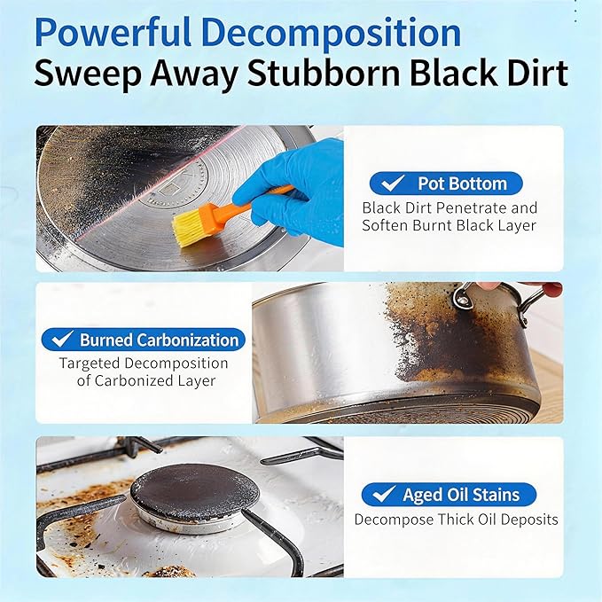 Heavy Oil Stain Cleaner, Pot Bottom Black Stain Cleaner,Stainless Steel Cleaning & Polishing, Powerful Kitchenware Cleaner, Multi-purpose Cleaner for Cookware (400, Grams)
