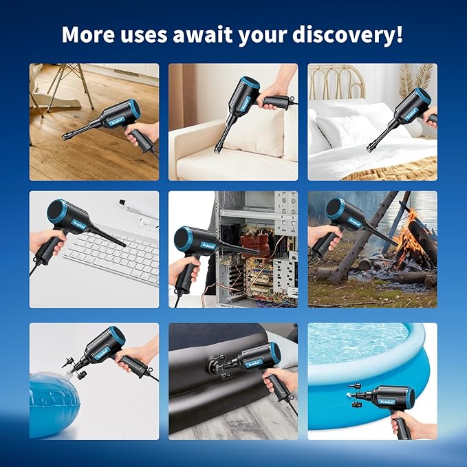 Svinkal Compressed air Duster Electric 500W, Canned air Replacement, 40000RPM Air Blower, Stepless Speed, an AC dust Blower with 6ounces of Blowing Power for Computer Keyboards etc Electronic Duster