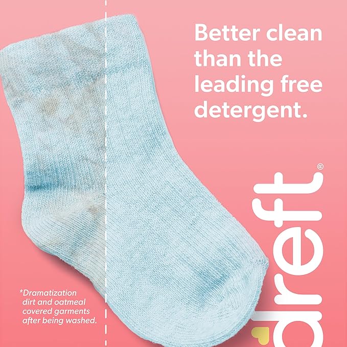 Dreft Liquid Laundry Detergent for Family, Unscented Laundry Detergent, 84 fl oz, 64 Loads
