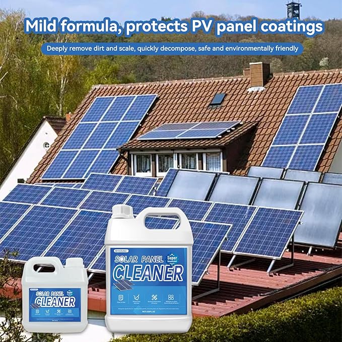 Solar Panel Cleaner Super Industrial Grade Concentrated Solar Panel Cleaning - Streak-Free & Fast Dry Remove Oils, Rust Stains, Dust, Droppings (3.8 KG)