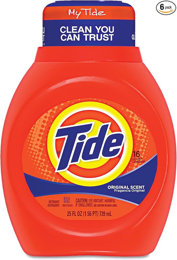 Tide 13875CT Liquid Laundry Detergent, Original, 25oz Bottle (Case of 6)