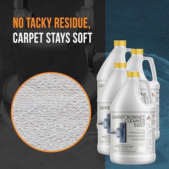 Bonnet Cleaner 5857 - Heavy Duty Shampoo Carpet Freshener Solution for Machine - Fast Drying & Pet Safe Carpet Shampoo for Rotary Cleaners, Commercial, & Industrial Use - Case