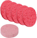 uxcell 10Pcs Cellulose Sponges, Round Kitchen Clean Sponges Non-Scratch Compressed Dish Scrubber for Kitchen Household Cookware Bathroom Cleaning & DIY, Pink