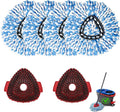 6PCS Spin Mop Replacement Heads,with Only Fit for RinseClean 2-Tank System,Machine Washable & Easy to Replace.Including 4 Spin mop Replacement Heads, 2 Brush Head