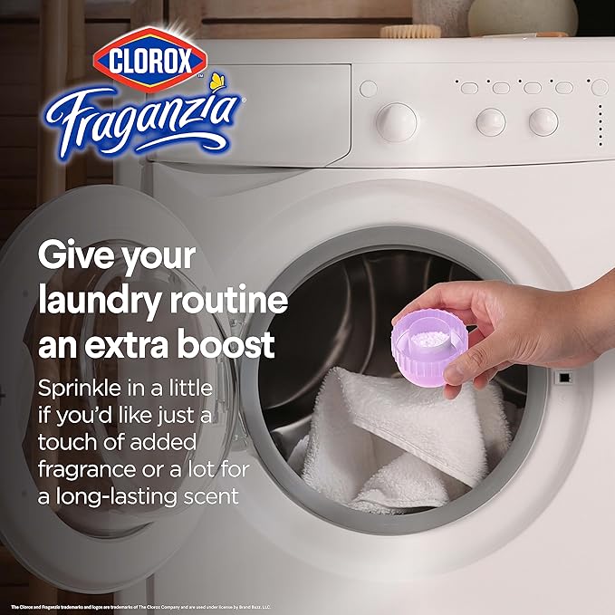 Clorox Fraganzia Scent Boosting in-Wash Laundry Crystals, Lavender - 12 Count - 18 Oz Each | Laundry Freshener Beads in Lavender Scent for Fresh, Clean, Great Smelling Clothes