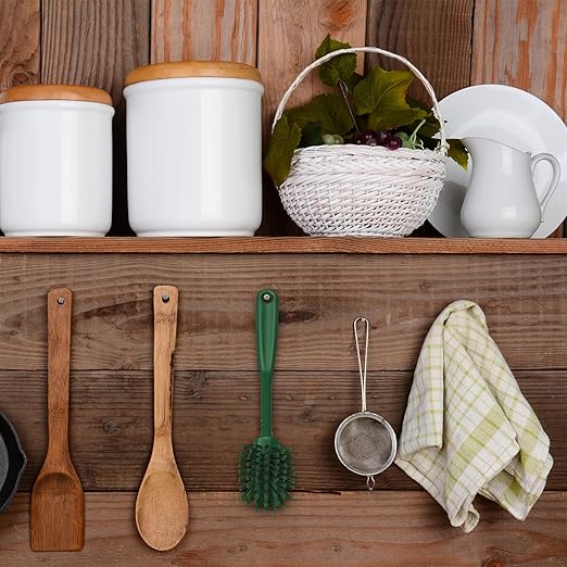 Vikan 42372 Brush,Dish,Scraping Edge,Medium,11",PP/PBT,Green