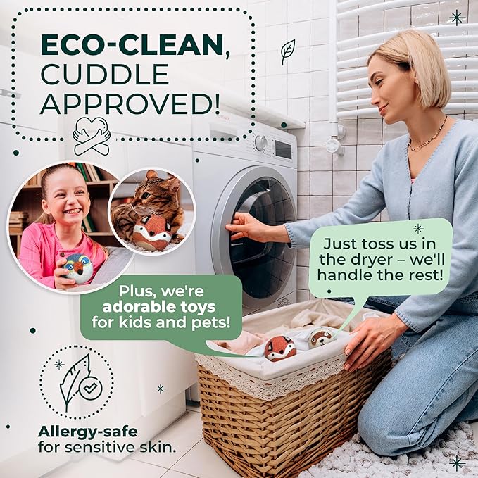 No More Dryer Sheets! XL Wool Dryer Balls 6-Pack, Reusable Laundry Softener & Static Reducer, Eco-Friendly, Long-Lasting, Safe for Sensitive Skin