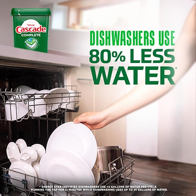 Cascade Complete Action Dishwasher Detergent Pods Fresh Scent Dishwasher Pods and Tablets, Powerful Dishwashing Detergent for Spotless Dishes, Grease-Fighting Dish Pods and Dish Tabs, 43 Count