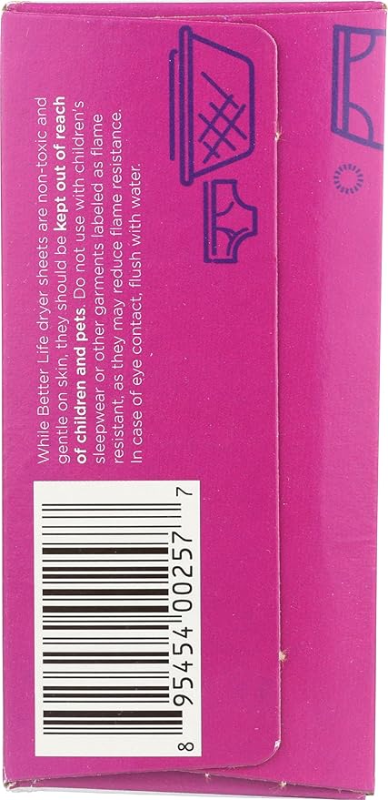 Better Life Natural Dryer Sheets, Unscented, 80 Count