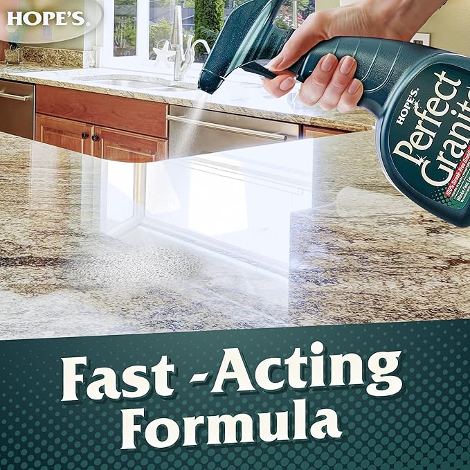 HOPE'S Perfect Granite & Marble Countertop Cleaner and Polish, Streak-Free, Ammonia-Free, 22 Ounce, Pack of 1
