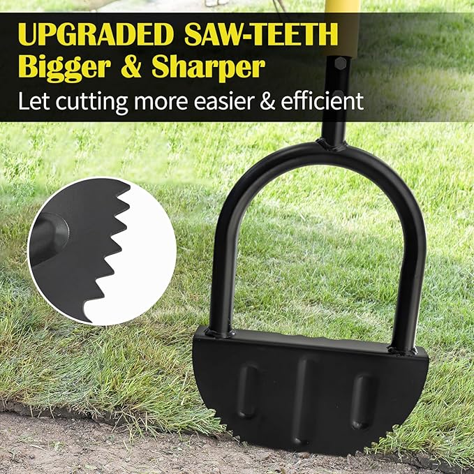 41in Lawn Edger, Half Moon Edger, Border Edger with T-Grip, Saw-Tooth for Sidewalk and Grass Maintenance