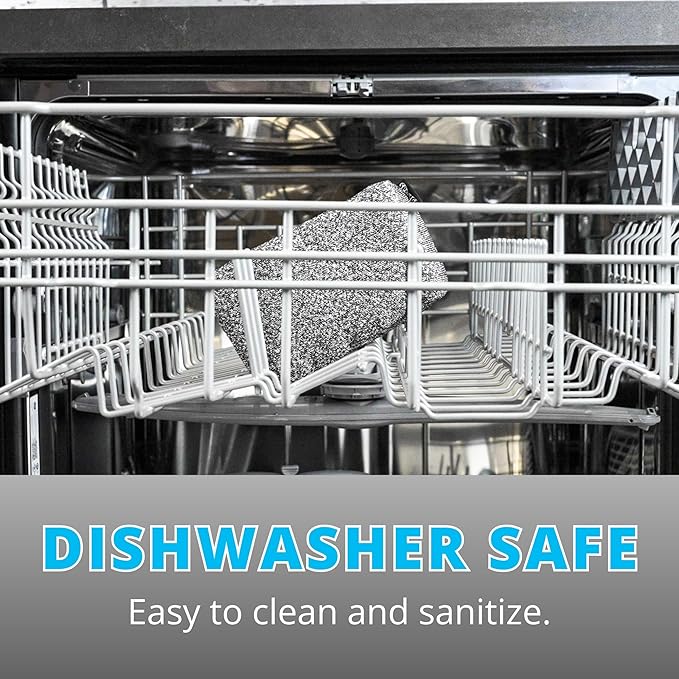 Grill Rescue Heavy Duty Kitchen Sponge - Lasts 20x Longer, Scratch-Free, Safe for Non-Stick Cookware - Cut Resistant, Versatile Household, Bathroom & Outdoor Cleaning Supplies (3, Grey)