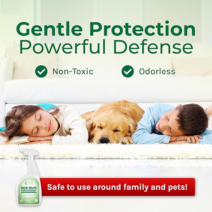 Hygea Natural Lice, Mite, and Bed Bug Natural Spray - Child & Pet Friendly - Immediate Results - Stain & Odor Free (24 Ounce)