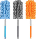 Mini Duster for Cleaning, 360° Bendable Hand Dusters with Extension Pole, Washable Small Duster for Car Interior, Office, Furniture
