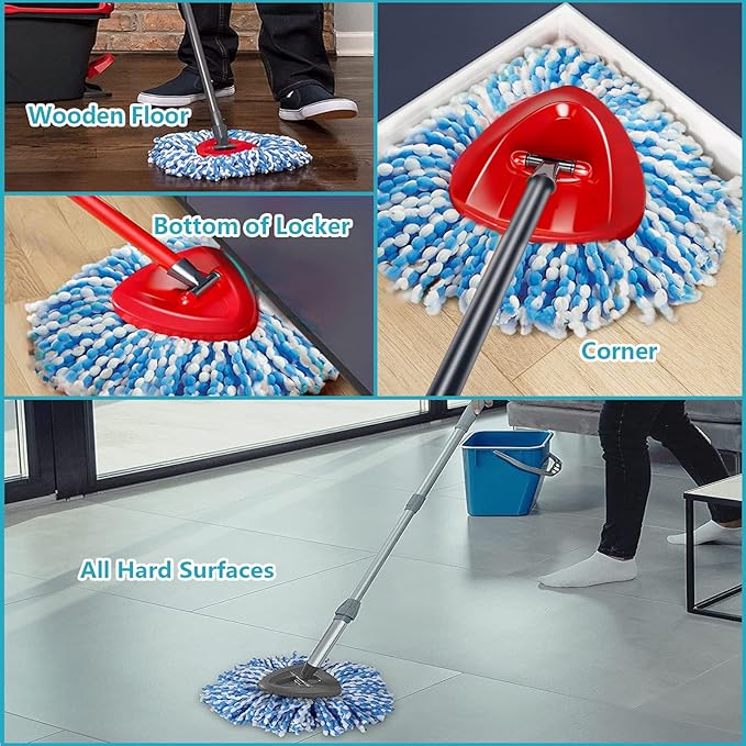 4 Pack Spin Mop Replacement Heads Compatible with O Cedar EasyWring Spin Mop,Microfiber Spin Mop Refills, Easy Cleaning Floor Mop Head Replacement
