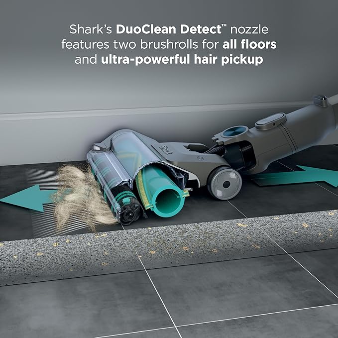 Shark PowerDetect Cordless Stick Vacuum, Powerful Suction, HEPA Filtration, Carpet & Hard Floor, Portable, Stick Vacuum for Pet Hair, Java Ice Blue, IP1255