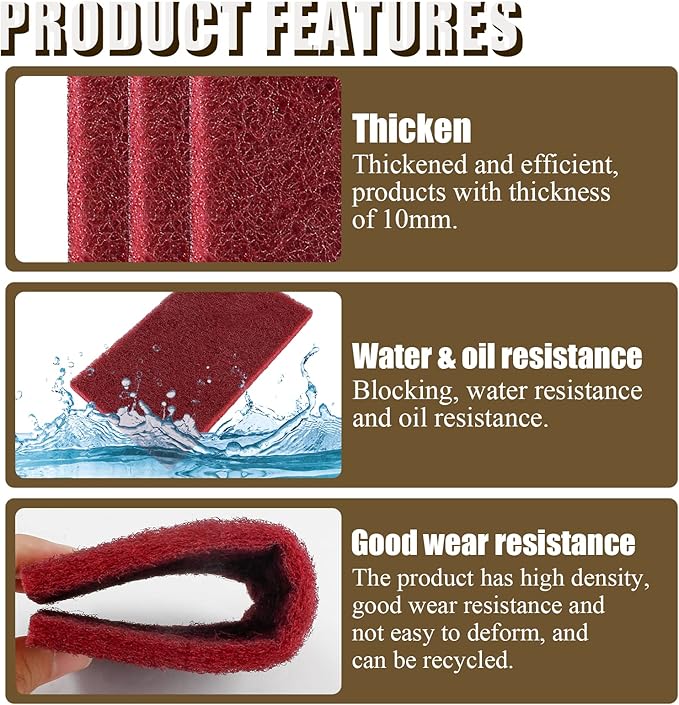 4 Pcs 4.7 x 7.9 Inch General Purpose Scuff Pads, 7447 Very Fine Sanding Hand Pads for Scuffing, Scouring, Sanding, Paint Primer Prep Adhesion Scratch, Surface Preparation for Car, Craft