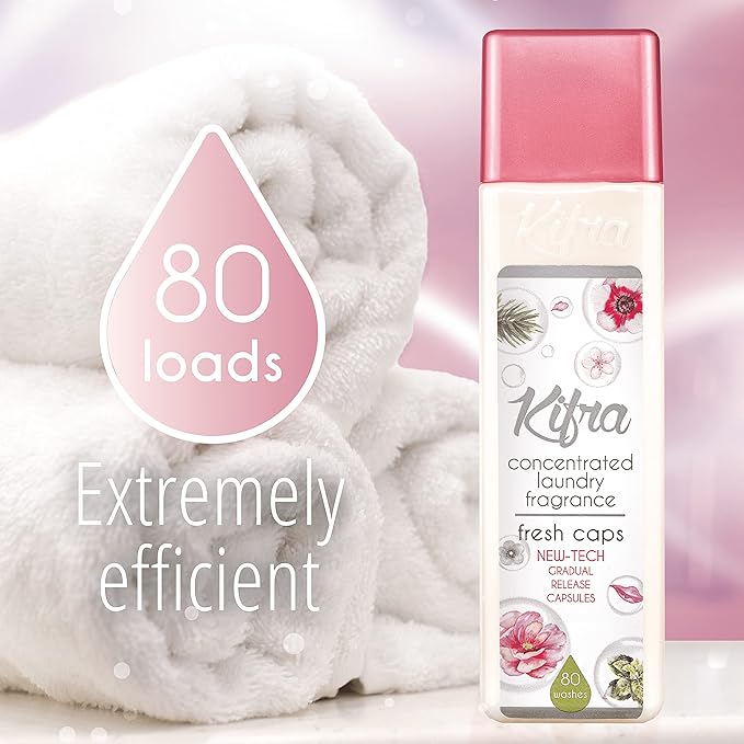 KIFRA FRESH CAPS Concentrated Laundry Fragrance 6.76 Fl Oz 200ml 80 Washing Cycles
