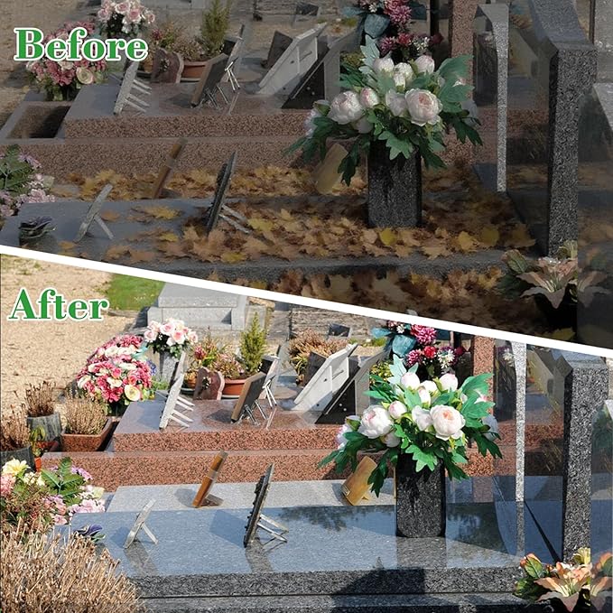 10 Pcs Headstone Cleaner Kit for Grave Cleaning Granite and Stone Daily Cleaner Includes Cloth Bristle Crevice Brush Scrub Brush Cleaning Sponge Disposable & Labor Protection Gloves Plastic Scraper