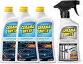 Cerama Bryte Stainless Steel Appliance Cleaner & Removes Tough Stains Cooktop and Stove Top Cleaner for Glass - Ceramic Surfaces, 16 & 18 Ounces, 3-18 Ounces + 1-16 Ounce