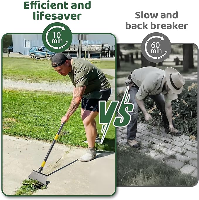 Garden Flat Shovel,74" Ice Scraper for Driveway Sidewalks, Floor Ice Snow Removal Tool for Outdoor Garden, Multifunctional Graden Shovel for Lawn Edging Weeding Chopping