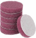 HARFINGTON 6pcs Scrubber Scouring Pads 500 Grits 2 Inch Drill Power Brush Hoop and Loop Surface Conditioning Disc Drill Scuffing Disc Scrub Pads for Home Kitchen Cleaning, Red