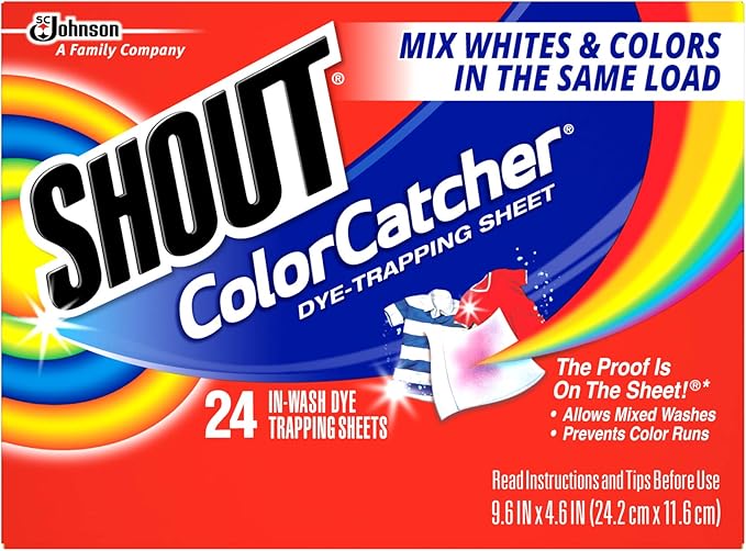 Shout Color Catcher Sheets for Laundry, Allow Mixed Washes, Prevent Color Runs and Maintain Original Clothing, 24 Count (Pack of 2)