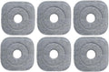 6 Pack Microfiber Mop Head Replacement, Compatible with True & Tidy SPIN-800 TrueClean Mop M16 Spin Mop, Square Microfiber Mop Pads, Grey, Microfiber, Felt