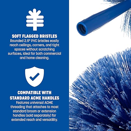 SPARTA Flo-Pac Rounded Duster Cleaning Duster with Electrostatically Charged Bristles for Cleaning, 9 X 7 X 7 Inches, Blue, (Pack of 12)