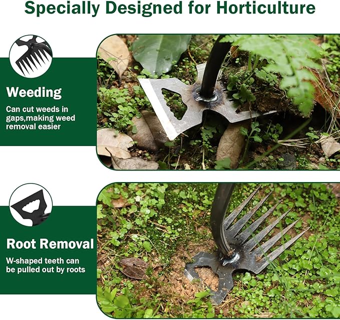 Weed Remover Tool,Portable Garden Weeder Tool,2026 New Gardening Weeding Tools,for Garden Hand Tools for Vegetable Gardening Backyard Farm Planting & Uprooting Weeding Tool (11 Teeth)