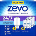 Zevo Plug-in Fly Trap Set – 2 Devices with 6 Replacement Cartridges – Safe, Odorless Indoor Insect Protection