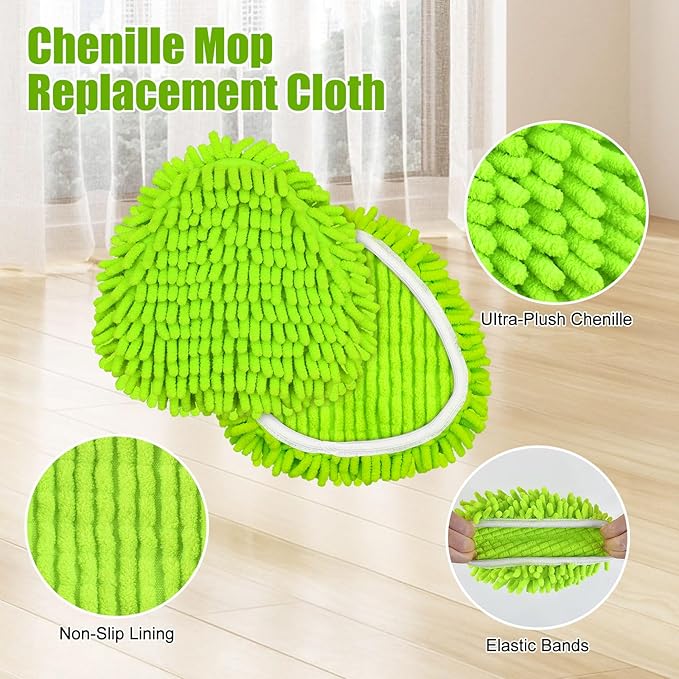 6 Pack Mop Heads Replacements for Oceda,Mop Replace Head for O Cedar Easywring 1 Tank System,Microfiber & Chenille Mopp Refills for Floor Cleaning,Dry/Wet Use,Machine Washable