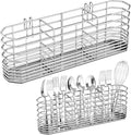Fanbsy 304 Stainless Steel Utensil Holder, Dish Drying Rack, Kitchen Utensil Organizer, Knife and Fork Drainage Rack, Kitchen Drainage Basket Accessories, with Hooks, Rust Proof
