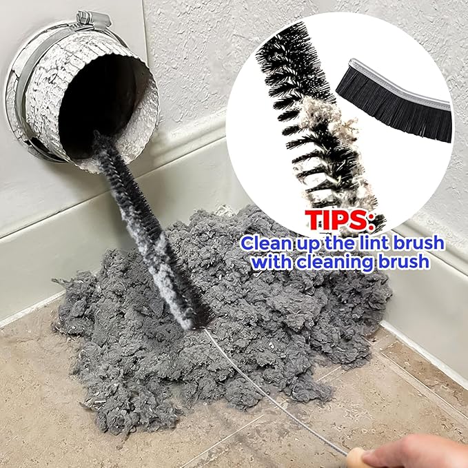 Holikme Dryer Vent Cleaner Kit - Household Cleaning Supplies, Dryer Lint Brush, Refrigerator Long Coil Brush, Flexible Lint Remover, Removing Dust and Pet Hair