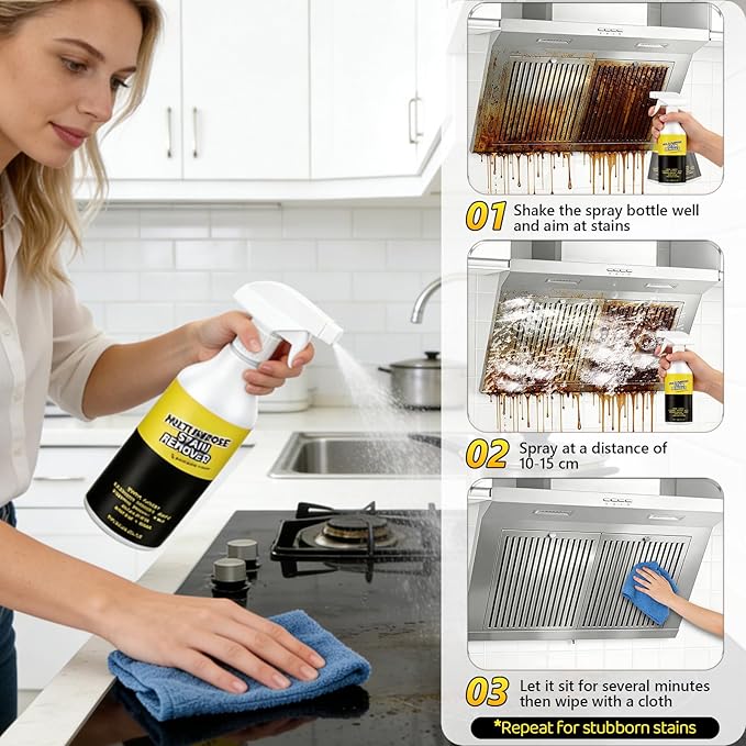 2PCS Multi-Purpose Stain Remover, All Purpose & Stain Remover For Kitchen, Bathroom, Car. Its Effectively Removes Hard Water Stains, Rust, Yellowing, And Stubborn Residues.