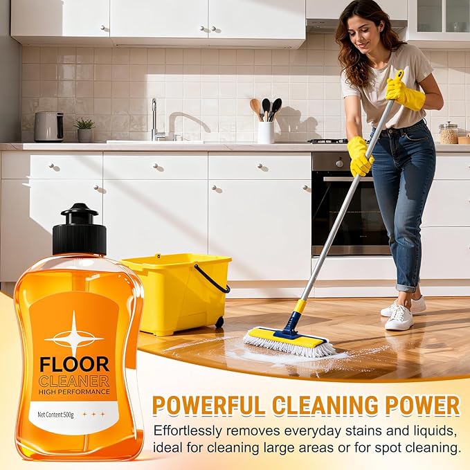 Household Hardwood Floor Cleaner, Floor Solution for Mopping Wood Tile Laminate, Marble, Natural Stones, Porcelain Shower Bathroom, Liquid-17.6 Fl Oz1 Bottle