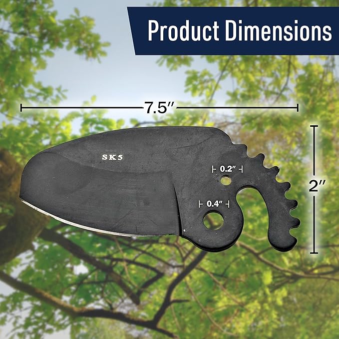 Anvil Lopper Replacement Blade - Large Coated Alloy Steel Blade for Double Ratcheting Anvil Loppers for Tree Trimming Heavy Duty Pruners - Gardening Tools by Kings County Tools