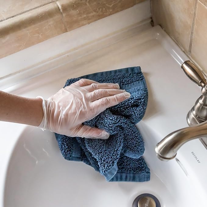 Mr. Clean Vinyl Gloves Disposable Single Use Latex Powder & BPA-Free with Beaded Cuff Construction Touch Sensitivity & Dexterity for Flexible Fit One Size Fits Most, 100-Count